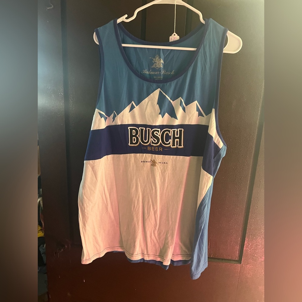 Busch Beer Blue and White Tank Top